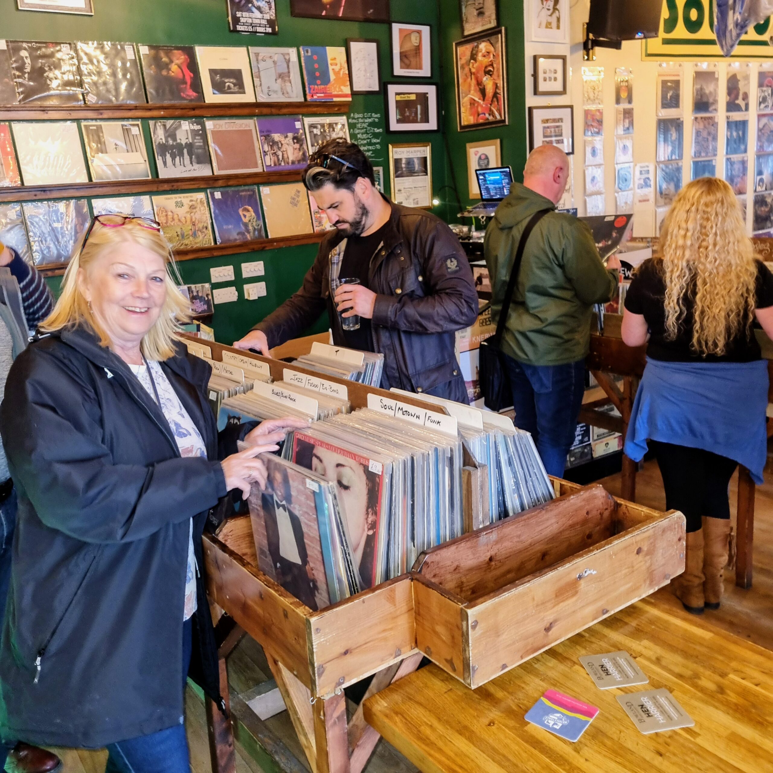 Photo of customers browsing the Sound Bar record store
